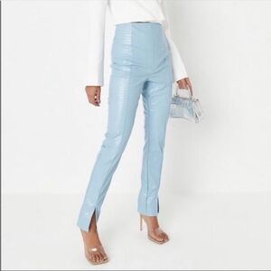 NWT Missguided Faux Leather Croc Slim Cigarette Leggings 4